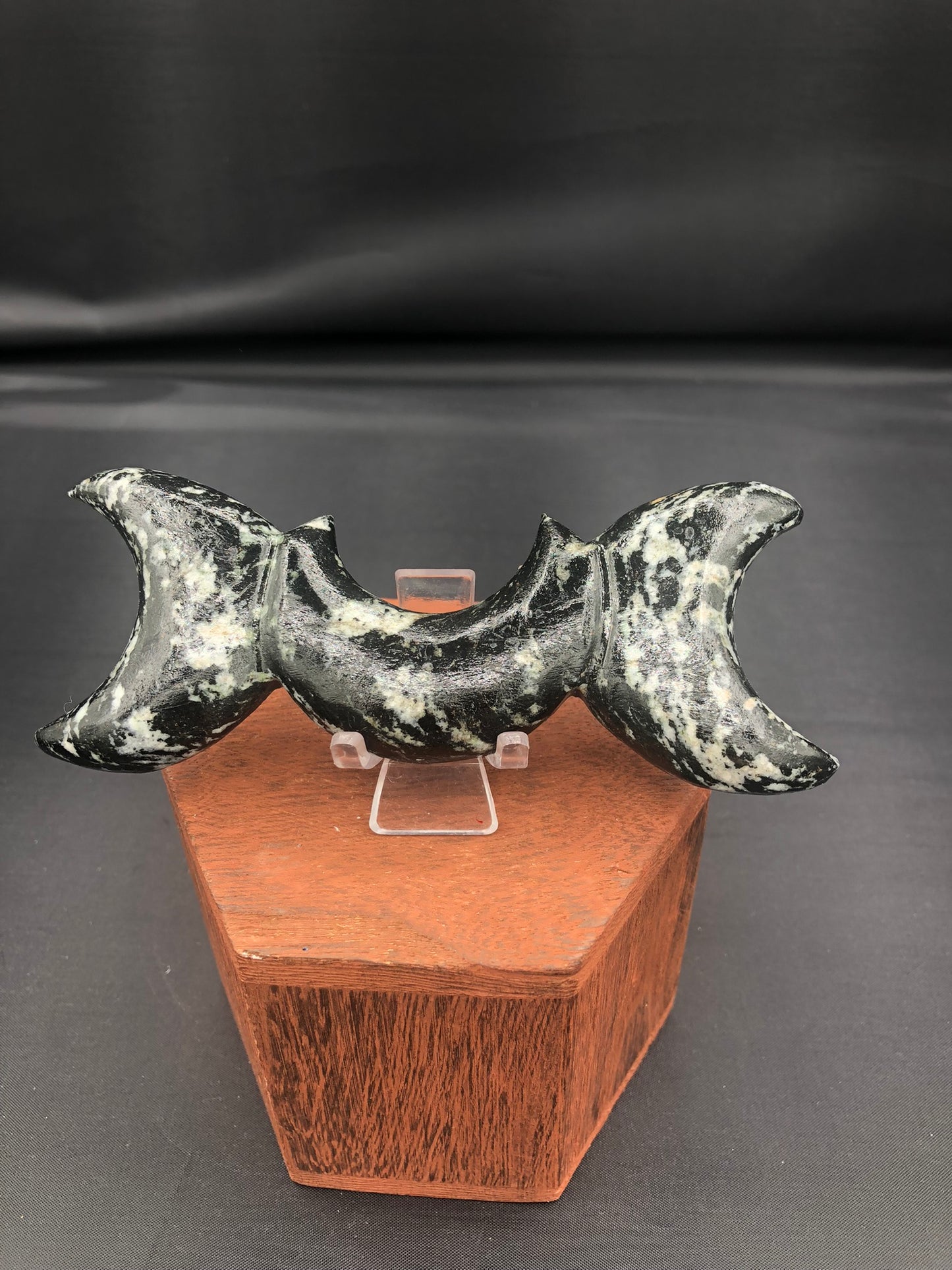 Zebra Jasper Triple Moon Carving