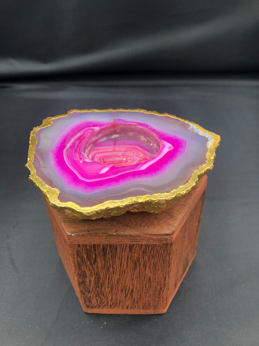 Dyed Agate Tealight Holder