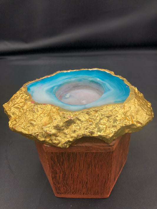 Dyed Agate Tealight Holder