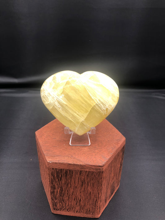 Lemon Calcite Heart